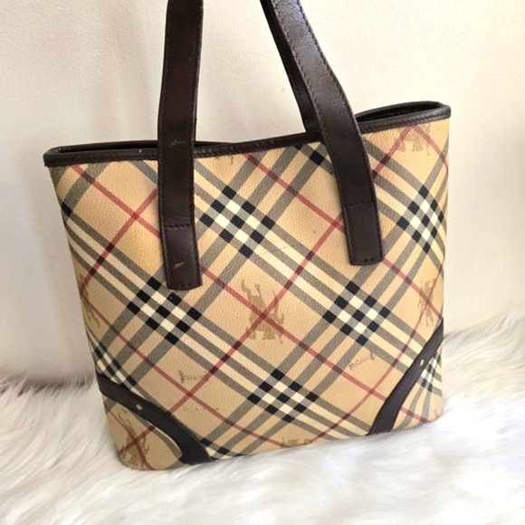 Burberry Cream and Brown Tote Bag with Structured Design - Picture 1 of 11